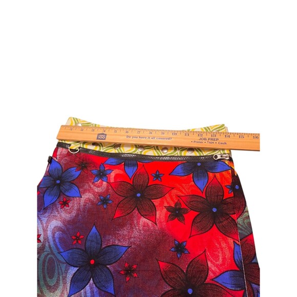 ZAND Amsterdam Reversible Wrap Skirt Womens One Size Snap Floral Punk A32.1 - Picture 6 of 11